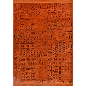 Çam Halı Crea Decolux Vena 8010 Kiremit Özel Kaymaz Tabanlı Pamuk Dokuma Kilim