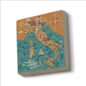 Italya Sembolleri Baskılı Doğaltaş  MAGNET(KRG-052)