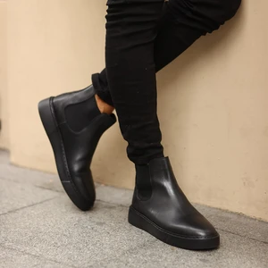 Sail Lakers - Siyah Deri Eva Taban Unisex Chelsea Bot