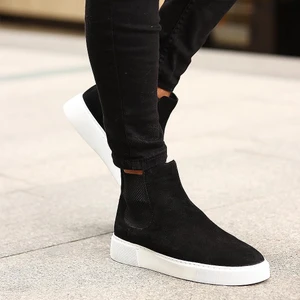 Sail Lakers - Siyah Süet Deri Eva Taban Unisex Chelsea Bot