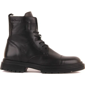 Sail Lakers - Siyah Deri, Bağcıklı, Fermuarlı Erkek Bot