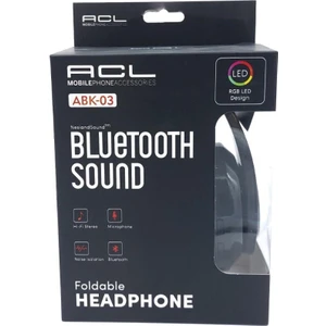 Abk-03 Kablosuz Rgb LED Bluetooth Kulaklık Siyah