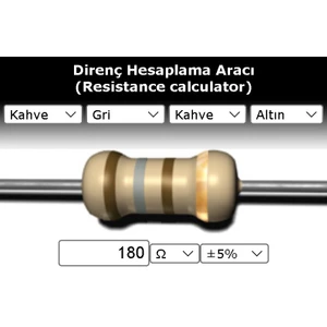 OEM 180 R (Ohm) Direnç 1/4 Watt