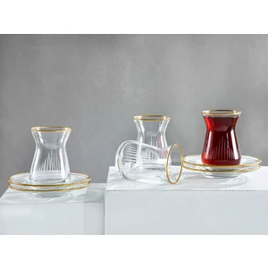English Home Zett Cam 4'lü Çay Seti 130 ml Gold
