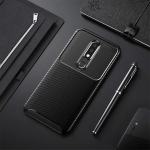 Kip GSM Nokia 5.1 Plus Kılıf Karbon Desenli Yüksek Kalite Negro Silikon Kapak