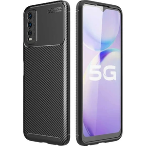 Kip GSM Vivo Y20 Kılıf Karbon Desenli Yüksek Kalite Negro Silikon Kapak