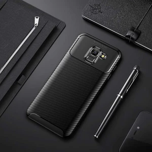Kip GSM Galaxy J6 Kılıf Karbon Desenli Yüksek Kalite Negro Silikon Kapak