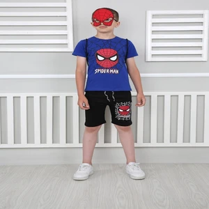 Erkek Çocuk Mavi Spiderman Çantalı Maskeli Dörtlü Takım