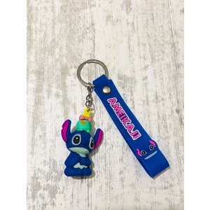 Home Future Stich Figür Anahtarlık 3D Figür Anahtarlık Kancalı Airpods Kılıfı Süsü Anime Figür Anahtarlık