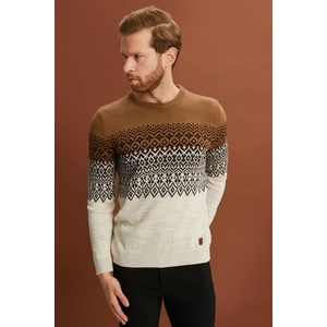 Alexander Gardi Bisiklet Yaka Desenli Kazak (E22-5709)