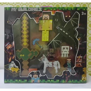 Oyuncak Minecraft Kılıçlı Işıklı Sesli Minecraft Karakter Oyuncak Figür Seti