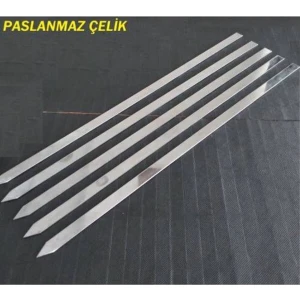 Krom 10 Adet Ömürlük Paslanmaz Çelik Adana Kebap Şişi Kıyma Adana Kebap Şiş