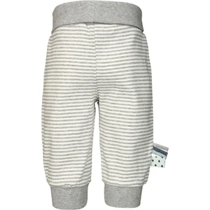 Organik Beli Çizgili Lastikli Pantolon,grey Melanj