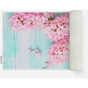 Tropik Home Banyo Paspası Leylak Desenli Dijital Baskılı 50X80 Püsküllü Polyester Kaymaz Tabanlı Duş Paspası