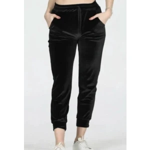 Melay Bayan Kadife Tayt Siyah - M