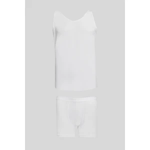 ALTINYILDIZ CLASSICS Erkek Beyaz Standart Fit Normal Kesim Boxer- Atlet Takım