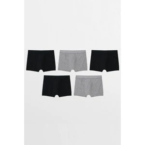 Koyu Renkli Pamuklu Likralı Boxer 5'li Paket