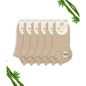 Bej Kadın Bambu Patik Çorap 6'lı Set