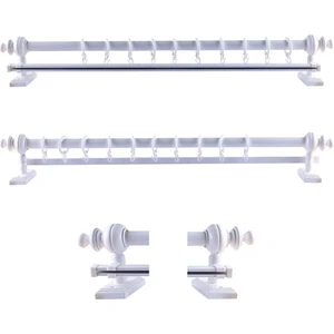 Nivemes Home Nivemeshome Beyaz Ahşap Rustik Perde Askısı/raylı Rustik Borusu 150 cm