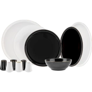 Elara Black White 57 Parça 12 Kişilik New Bone Yemek Takımı