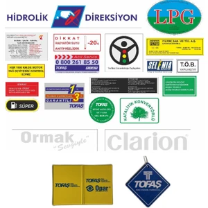 Sarı Renk Tofaş Ruhsat Kabı - Fabrika Orijinal Çıkış Sticker Seti - Tofaş Asma Koku