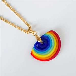 Nergis Collection Murano Gökkuşağı Kolye