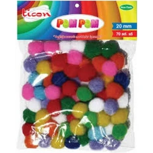 Ponpon Karışık Renk 20 mm 70 Adet