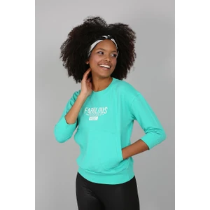 Banada Moda Baskılı Kanguru Cepli Yarım Kollu Sweatshirt