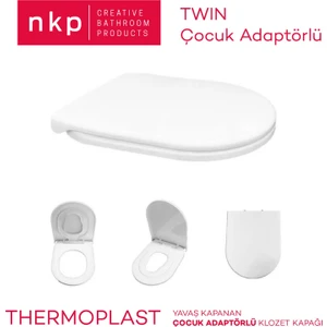 Twin Çocuk Adaptörlü Yavaş Kapanan Klozet Kapağı