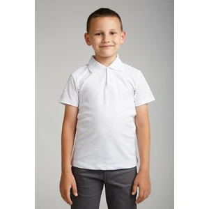 KZY Ticaret Beyaz Polo Yaka Okul T-Shirt
