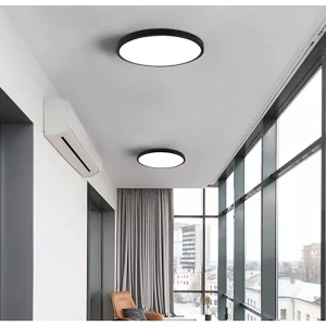 Vies Teknoloji Mat Siyah LED Panel Avize Tavana Sıfır 6500K Buz Beyazı Işık