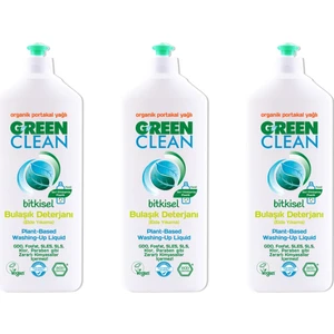 U Green Clean Bitkisel Bulaşık Deterjanı 730 ml Organik Portakal Yağlı x3 Adet