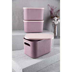 2 Adet Storage 6 Lt Mor Çok Amaçlı Dolap Içi Düzenleyici Kapaklı Kutu Dekoratif Kutu