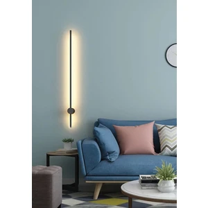 Modern Dekoratif LED Duvar Aplik Uzun Çubuk LED Tekli 50 cm Siyah Kasa Gün Işığı