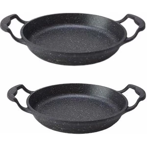 Mutfak Gri Granit Kaplama Alüminyum Döküm Sahan Set 2'li(18-18 Cm)