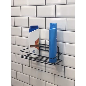 Ömür Boyu Paslanmaz Banyo Mutfak Rafı Şampuanlık Banyo Düzenleyici Siyah Tş-01
