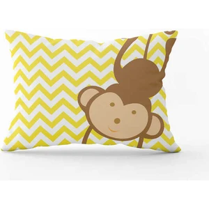 Sarı Gri Maymun Figürlü Dijital Baskılı Çocuk Kırlent Kılıfı CGH783-3550 Çift Tarafı Baskılı