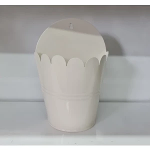 Metal Duvar Panosu Çiçeklik Krem 26X18X9 cm