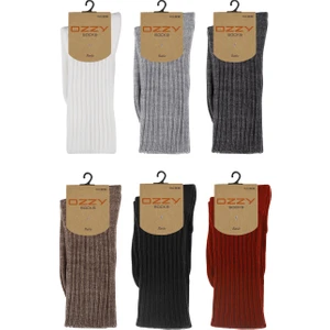 Ozzy Socks 6'lı Kışlık Kadın Yünlü Uyku Çorabı Soft Touch