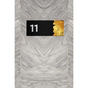 Dekoratif Aynalı Kapı Numarası Pleksi No: 11, Gold