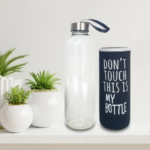 Hediye Kesesi Renkli Kılıflı Cam Su Şişesi 750 ml