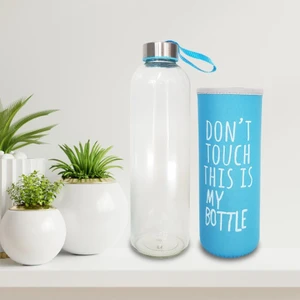 Hediye Kesesi Renkli Kılıflı Cam Su Şişesi 750 ml