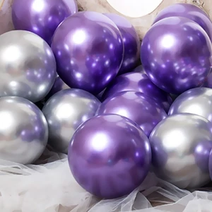 Çıtı Pıtı Store 10 Adet Krom Mor Gümüş Renk Balon