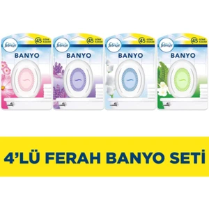 Banyo Hava Ferahlatıcı Oda Kokusu 4'lü (Temiz Çarşaf, Dağ Esintisi, Lavanta, Bahar Çiçeği)