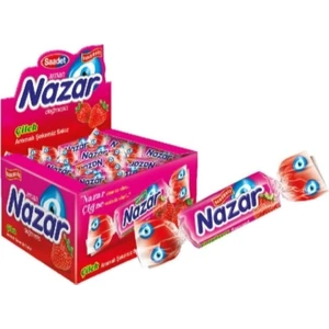 Nazar Tekli Çilek Aromalı Şekersiz Sakız 100 Adet
