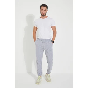 Erkek Regular Fit Lastik Paça Beli Lastikli  Dikiş Detaylı Eşofman Altı