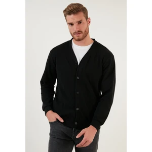 Pamuklu Regular Fit Düğmeli V Yaka Hırka Erkek Hırka 456205