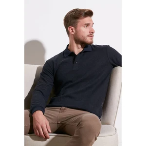 Pamuklu Düğmeli Polo Yaka Kazak Erkek Kazak 456211