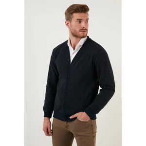 Pamuklu Regular Fit Düğmeli V Yaka Hırka Erkek Hırka 456205