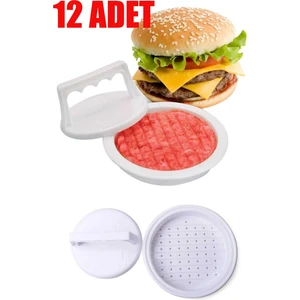 Hamburger Press ve Köfte Kalıbı 12 Adet Hamburger Köfte Şekillendirici Hamburger Yapma Aparatı
